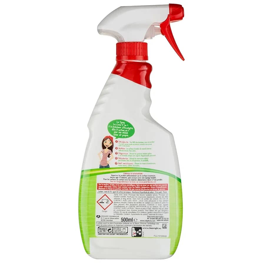 LA CROIX - Spray Antibactérien 5 en 1 Nettoyant avec Javel - 500 ml - Désinfecte - Nettoie - Dégraisse - Désodorise - Anti Moisissures