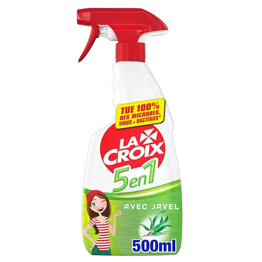 LA CROIX - Spray Antibactérien 5 en 1 Nettoyant avec Javel - 500 ml - Désinfecte - Nettoie - Dégraisse - Désodorise - Anti Moisissures